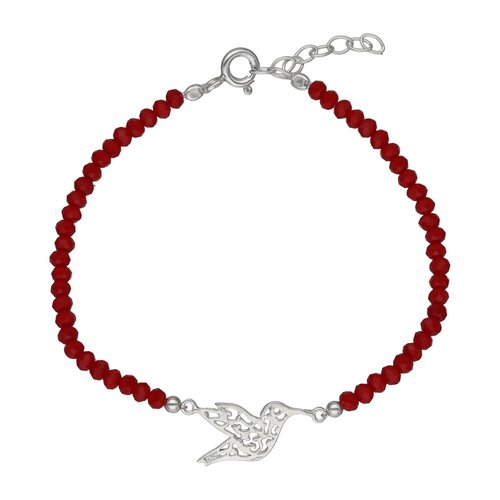 Pulsera Colibri Cristales Rojo