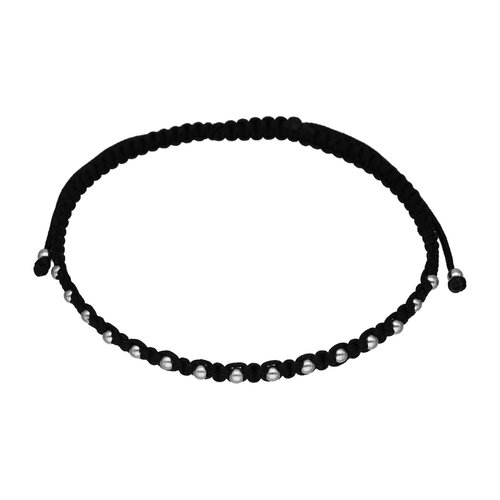 Pulsera Hilo Negro Ajustable Esferas