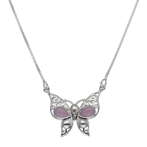 Collar Mariposa Cuarzo Rosado