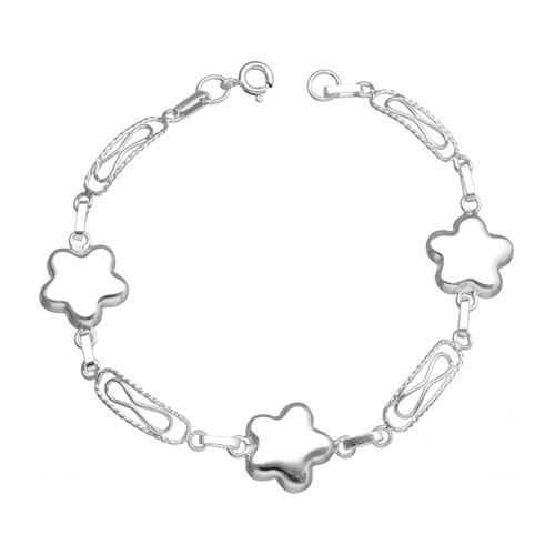 Pulsera Flores Infinitos Óvalos Entorchados