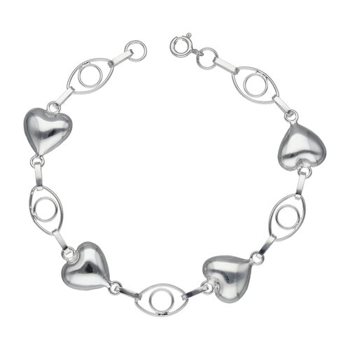 Pulsera Corazones Óvalos Entorchados