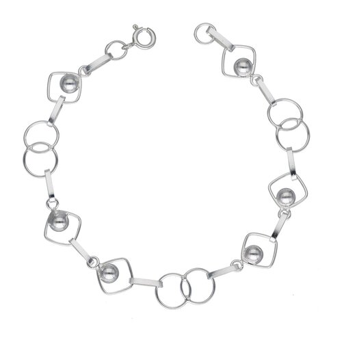 Pulsera Círculos Entrelazados Rombos