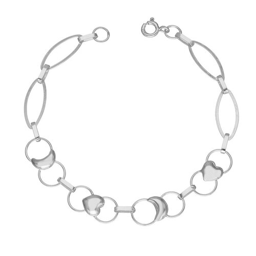 Pulsera Media Luna Corazones