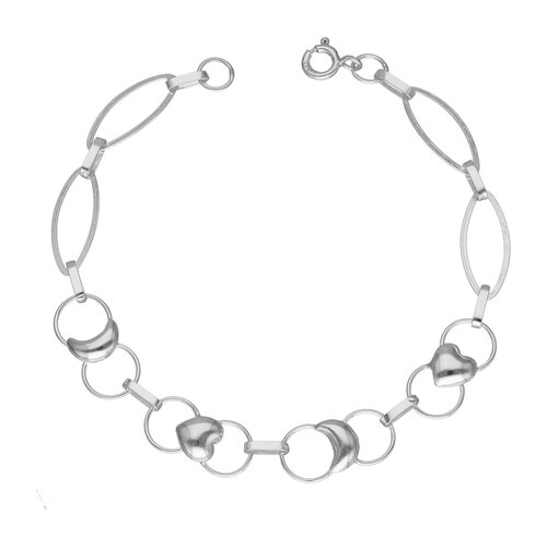 Pulsera Media Luna Corazones