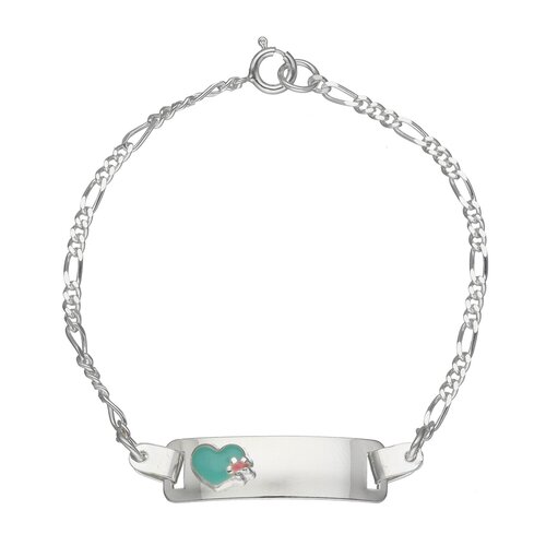 Pulsera Piocha Corazón Flor Esmaltado 15 cm