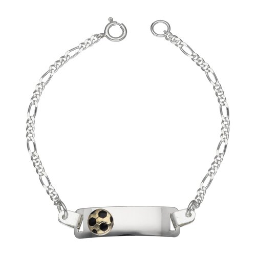 Pulsera Piocha Pelota Futbol en Oro Esmaltado 15 cm