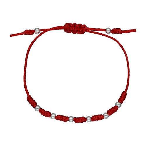 Pulsera Baby Hilo Rojo Ajustable 7 Nudos Esferas