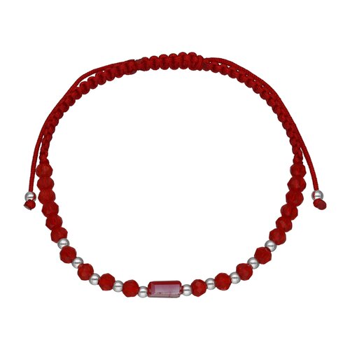 Pulsera Hilo Rojo Ajustable Cristales Esferas