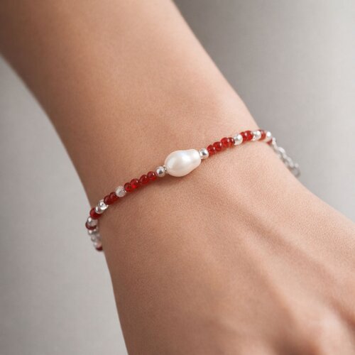 Pulsera Cristales Perla Desigual Esferas