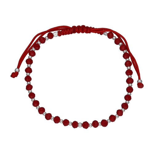 Pulsera Hilo Rojo Ajustable Cristales Esferas