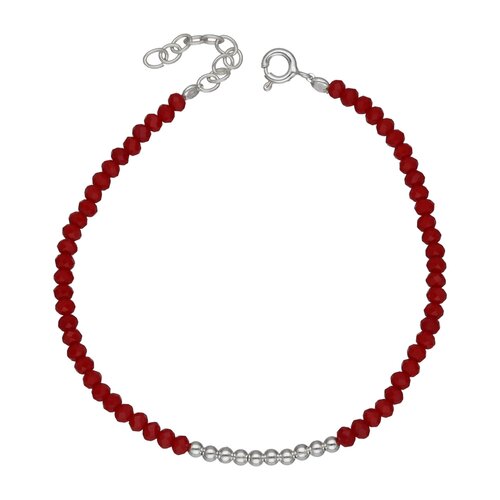 Pulsera Cristales Rojo Esferas