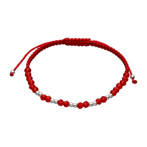 Pulsera Hilo Rojo Ajustable Cristales Esferas