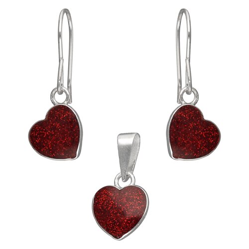 Conjunto Corazón Escarchado Rojo