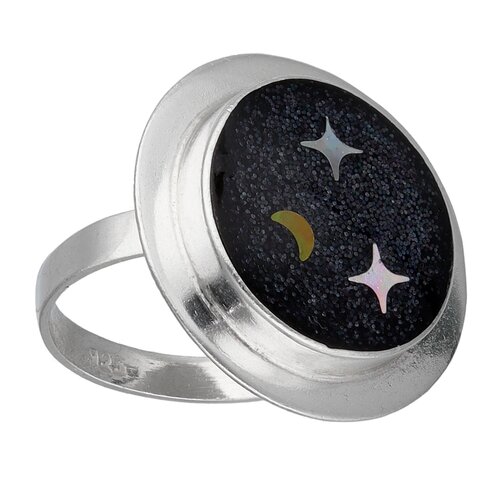 Anillo Media Luna Estrellas Fugaz Escarchado Multicolor