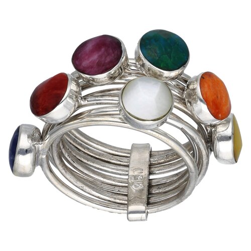 Anillo Semanario 7 Chakras Piedras Naturales