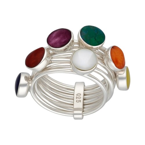 Anillo Semanario 7 Chakras Piedras Naturales