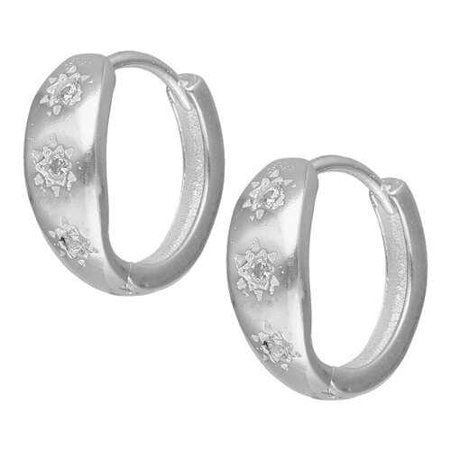 Argolla Huggie Estrellas Circones 13 mm