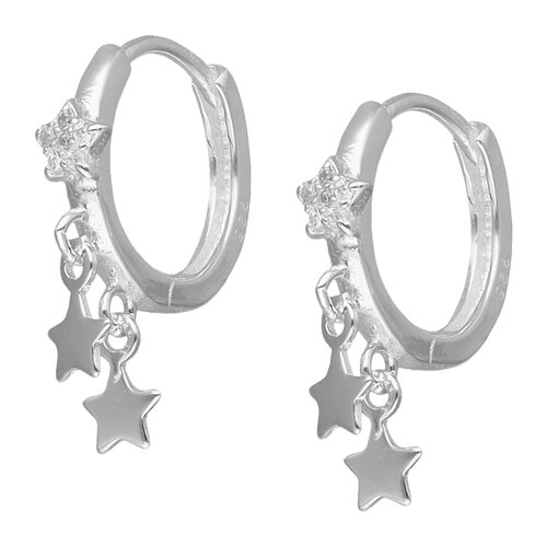 Argolla Huggie Estrellas Circones 12 mm