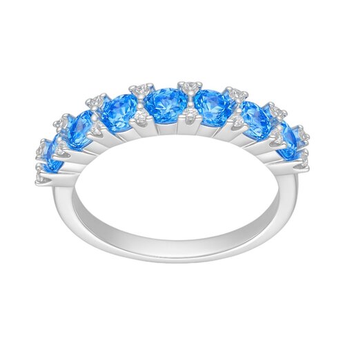 Anillo Cintillo Circones Agua Marina