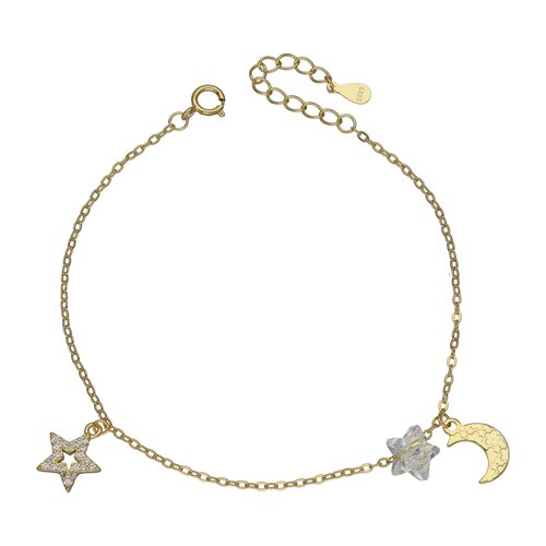 Pulsera Media Luna Estrella Cristal Hecho con Swarovski® Tornasol