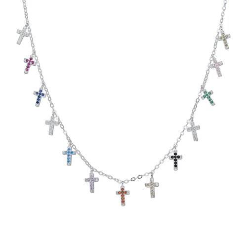 Collar Cruces Circones Multicolor