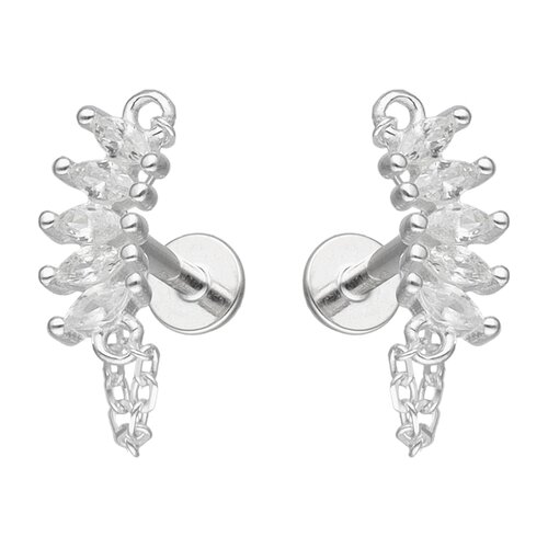 Piercing Flat Cadena Espiga Circones