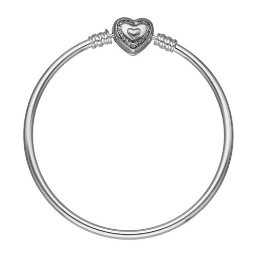 Pulsera Rígida para Charms Corazón Circones 17 cm