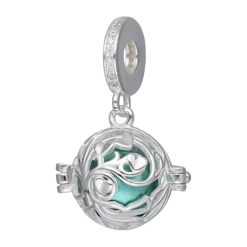 Colgante Charm Llamador de Ángeles Corazones 14 mm