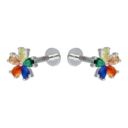 Piercing Flat Flor Circones Multicolor