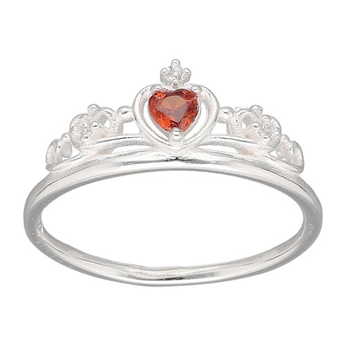 Anillo Corona Circón Granate Naranja