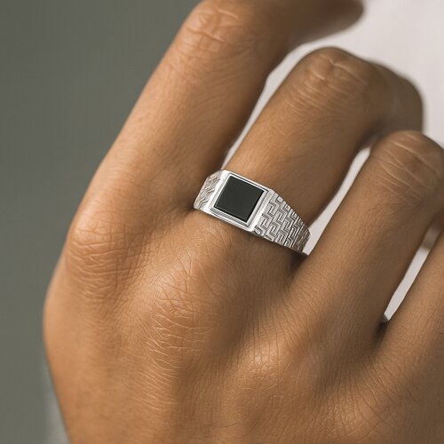 Anillo Sello Ónix Guarda Griega