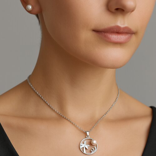 Colgante Palmera Olas Perla