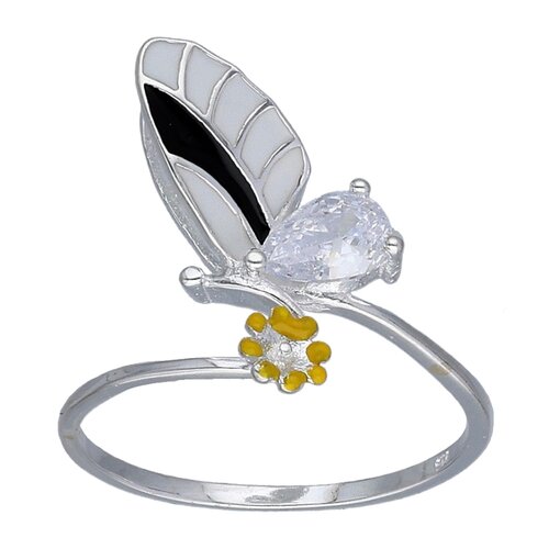 Anillo Mariposa Flor Esmaltada Circón