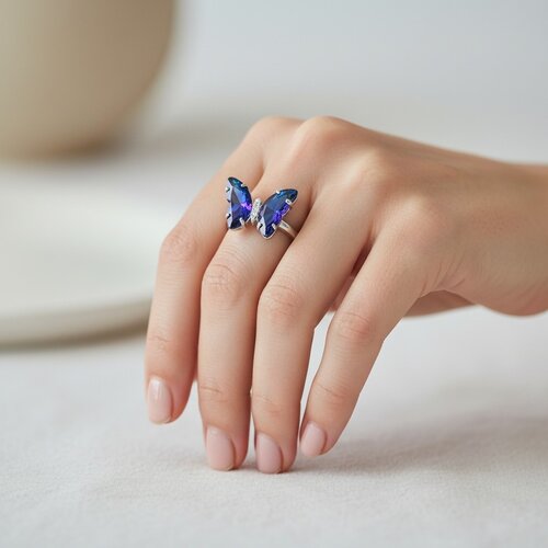 Anillo Mariposa Cristal Hecho con Swarovski® Tornasol
