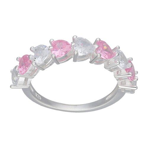 Anillo Cintillo Corazones Circones Rosa Francia