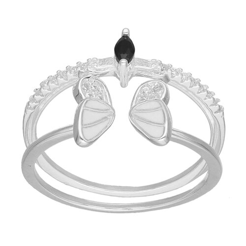 Anillo Doble Mariposa Esmaltada Circones Ónix