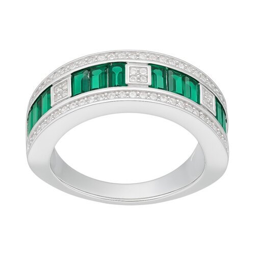 Anillo Cintillo Circones Pavé Esmeralda