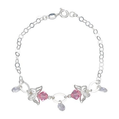 Pulsera Mariposa Cristales Hecho con Swarovski® Rosa