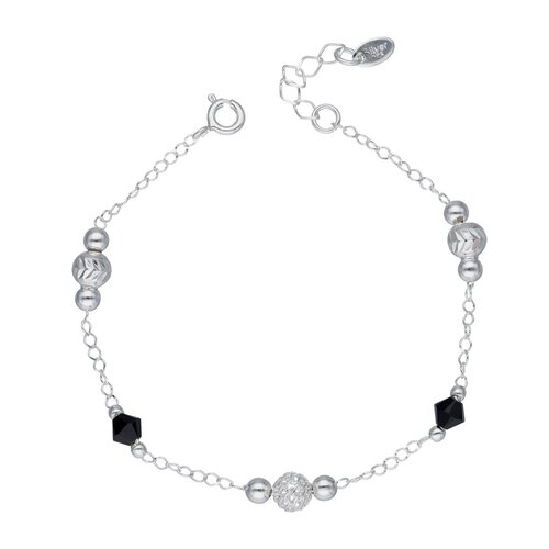 Pulsera Esferas Cristales Hecho con Swarovski® Negro