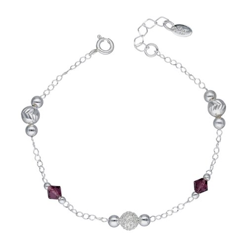 Pulsera Esferas Cristales Hecho con Swarovski® Morado