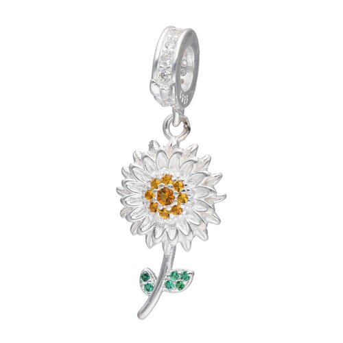 Colgante Charm Flor Girasol Circones Multicolor