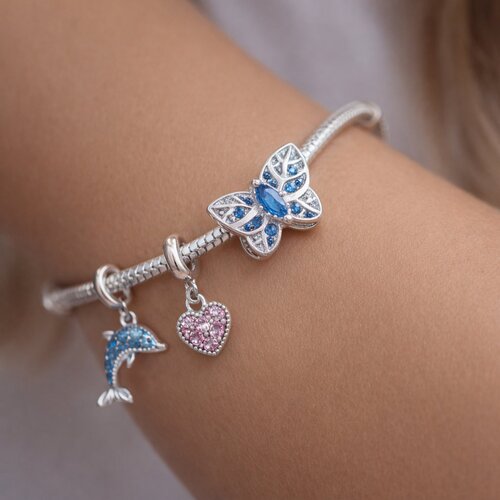 Colgante Charm Mariposa Circones Agua Marina