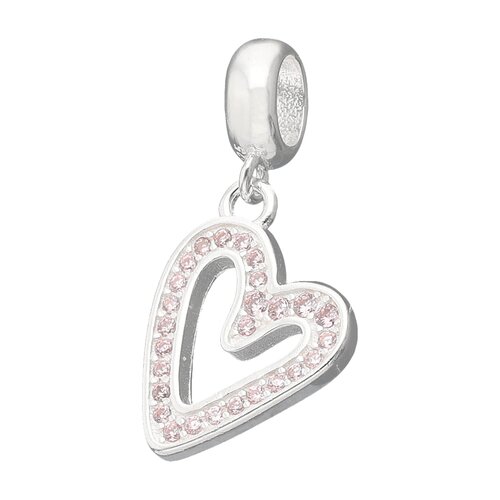 Colgante Charm Corazón Circones Rosa Francia