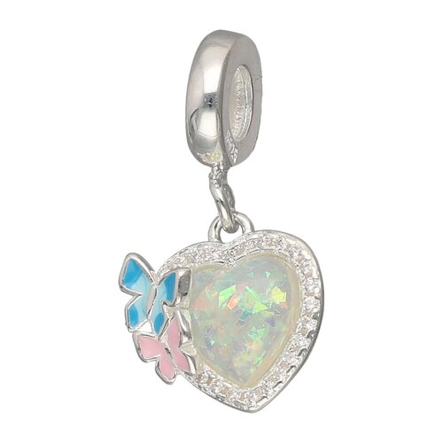 Colgante Charm Corazón Mariposas Circones