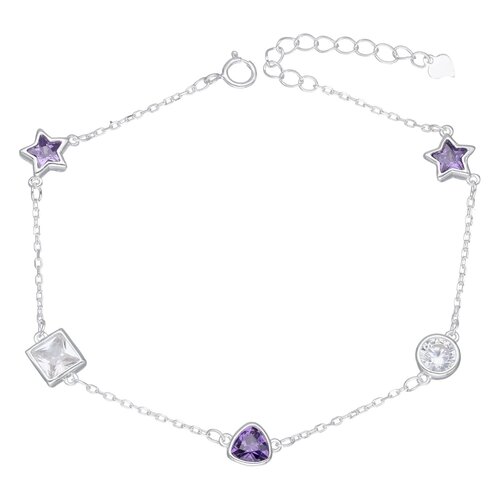 Pulsera Estrellas Triángulo Cuadro Circones Amatista