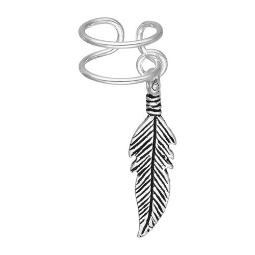 Aro Ear Cuff Pluma Valor Por Unidad