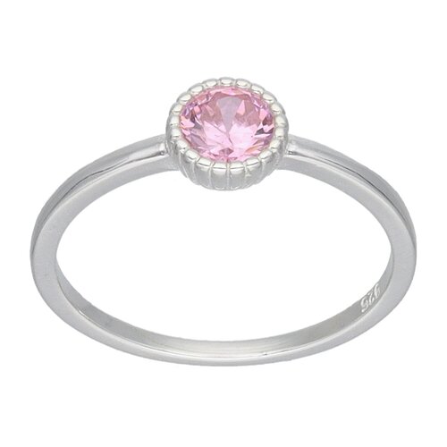 Anillo Circón Rosa Francia Solitario