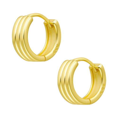 Argolla Huggie Líneas 12 mm