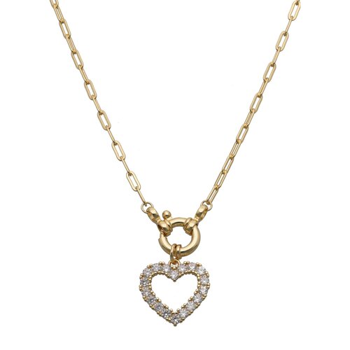 Collar Broche Timón Corazón Circones