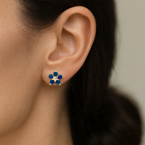 Aro Flor Circones Zafiro